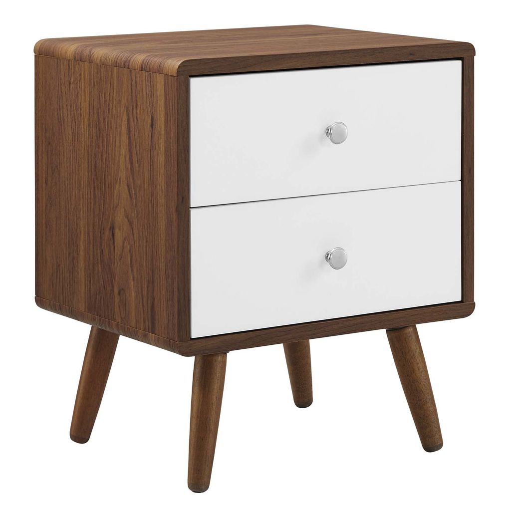 Transmit 2-Drawer Nightstand, Walnut White