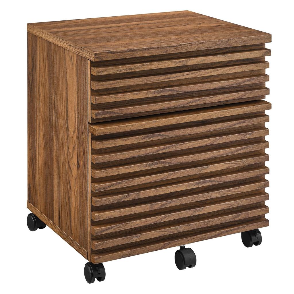 Render Wood File Cabinet, Walnut