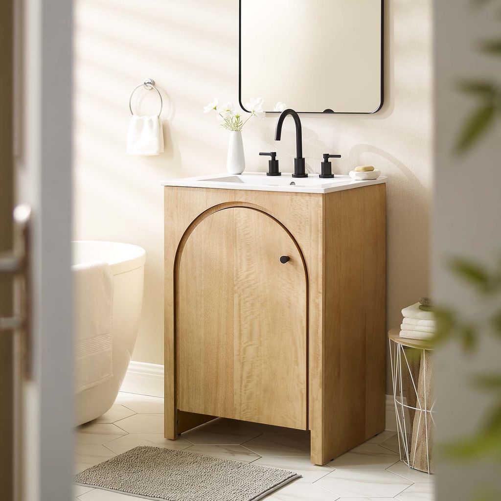 Oak Arch Vanity 24"