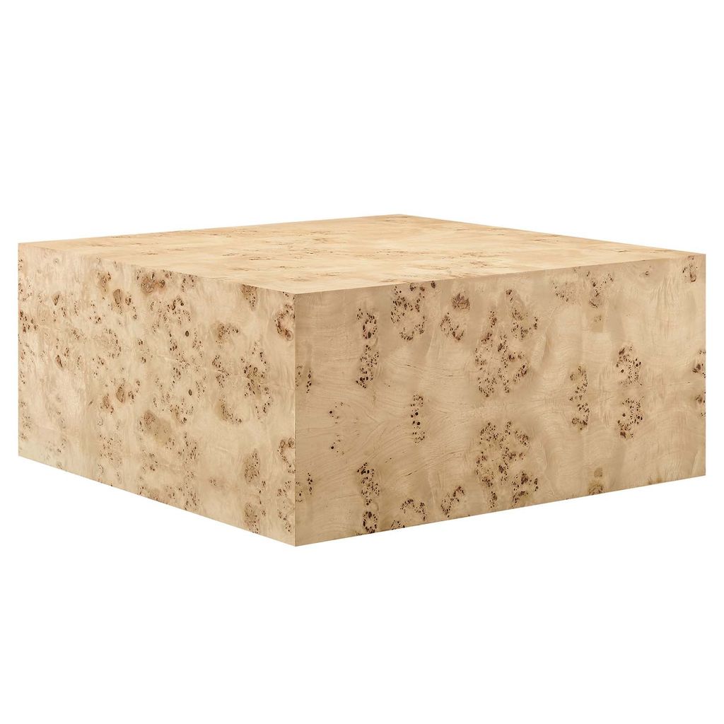 Cosmos 36" Square Burl Wood Coffee Table, Natural Burl