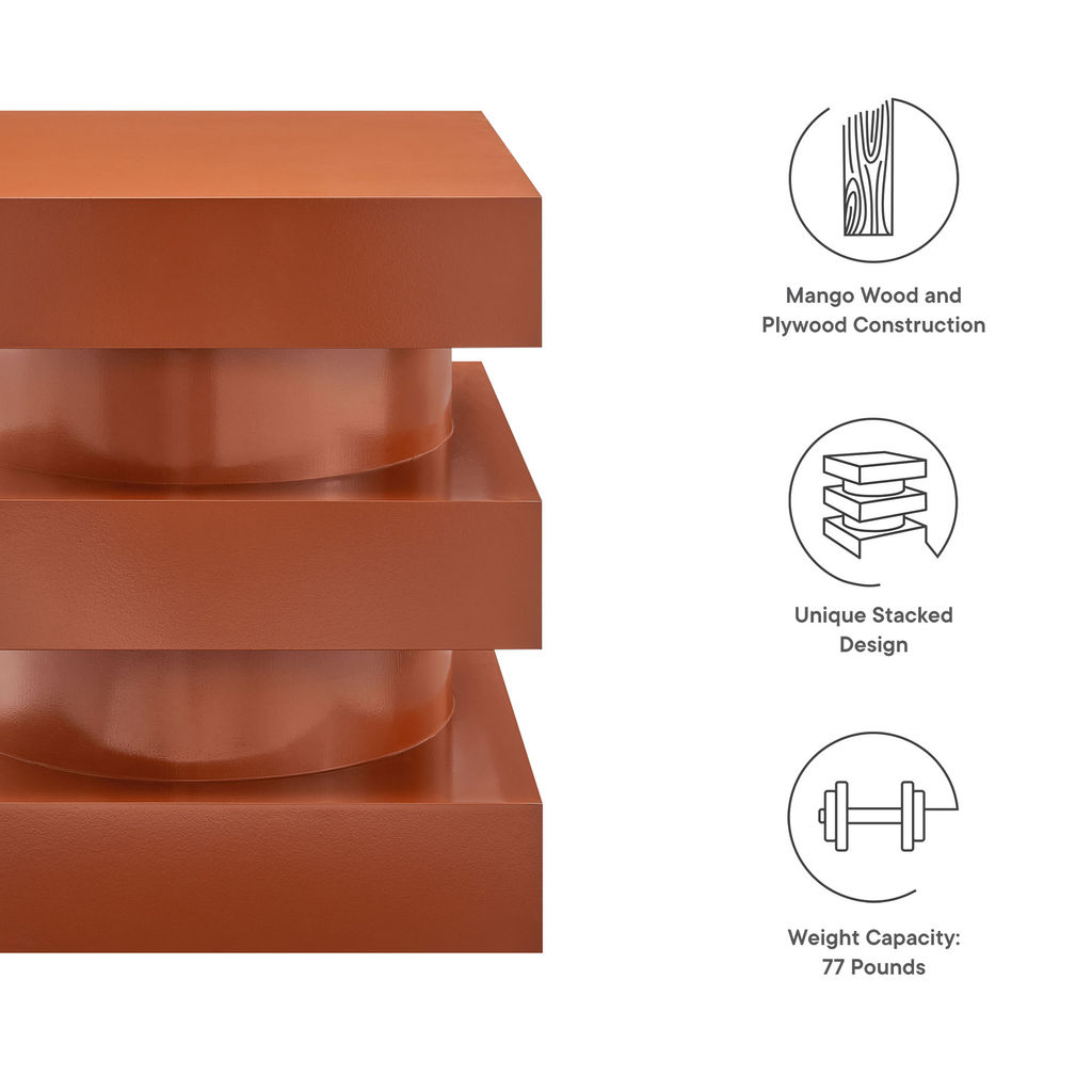 Perpetuate Totem End Table By Modway, Cayenne