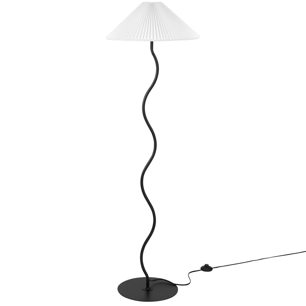 Wave Squiggle Floor Lamp By Modway, Black