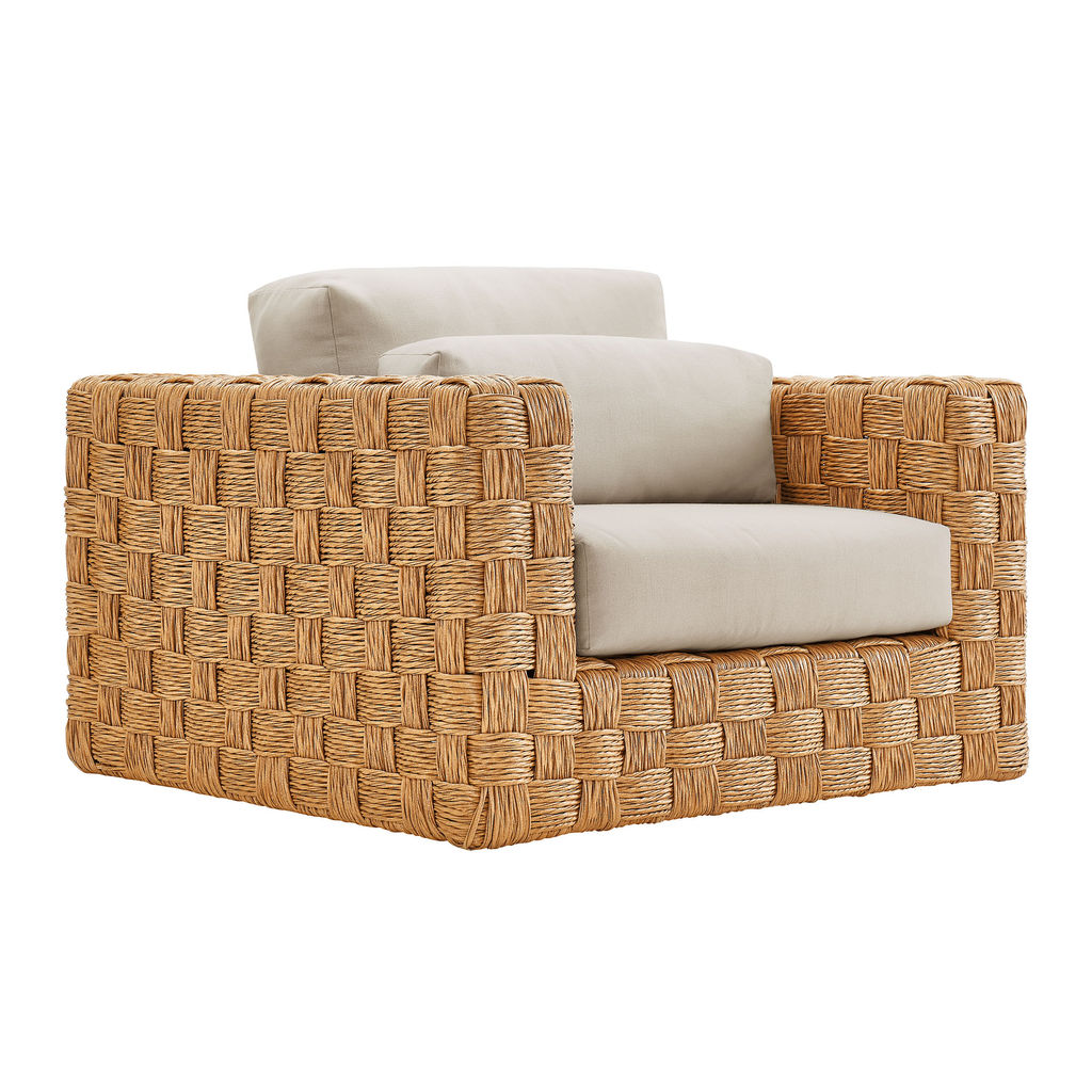 Outdoor Patio Wicker Rattan Armchair, Natural