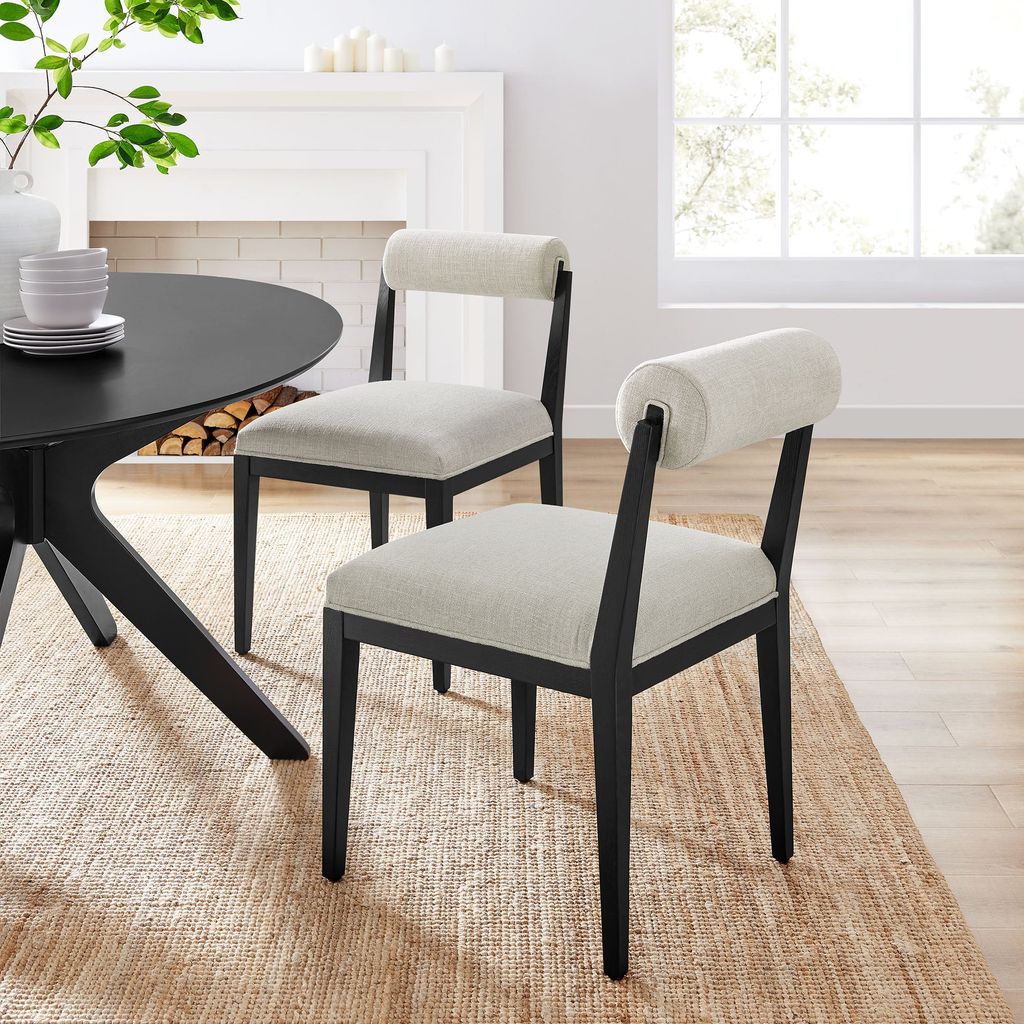 Kai Fabric Dining Chair, Linen Black