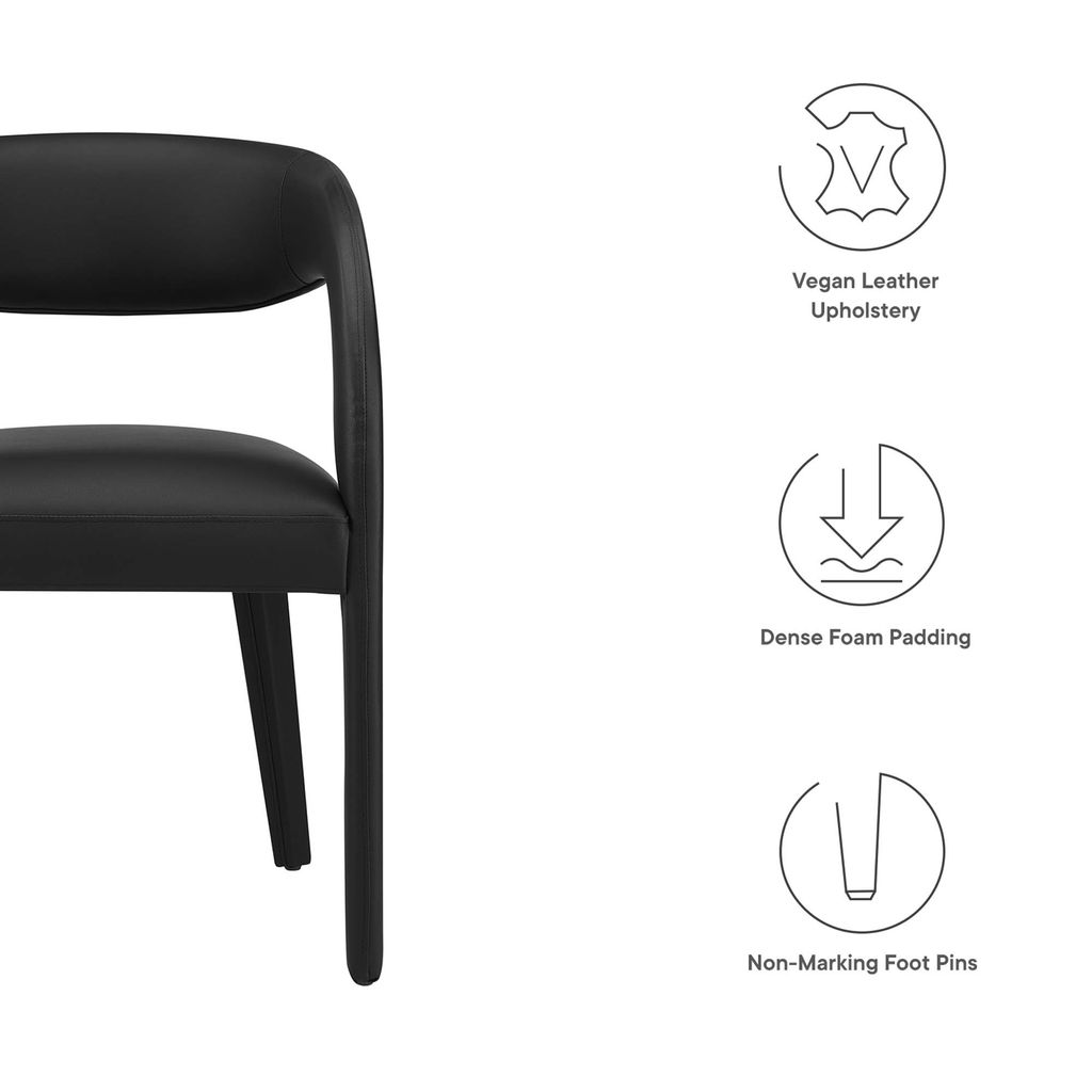 Black Vegan Leather Dining Chair Set Of 2