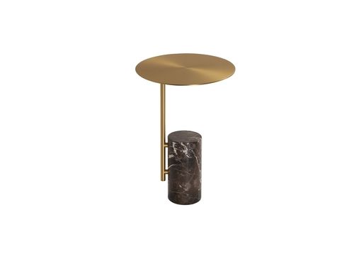 Preview image for Butler End Table Brass Top, Brown Marble Base