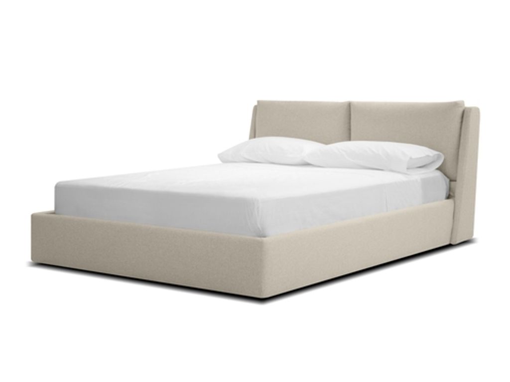 Preview image for Continental King Bed Stone Wheat Tweed