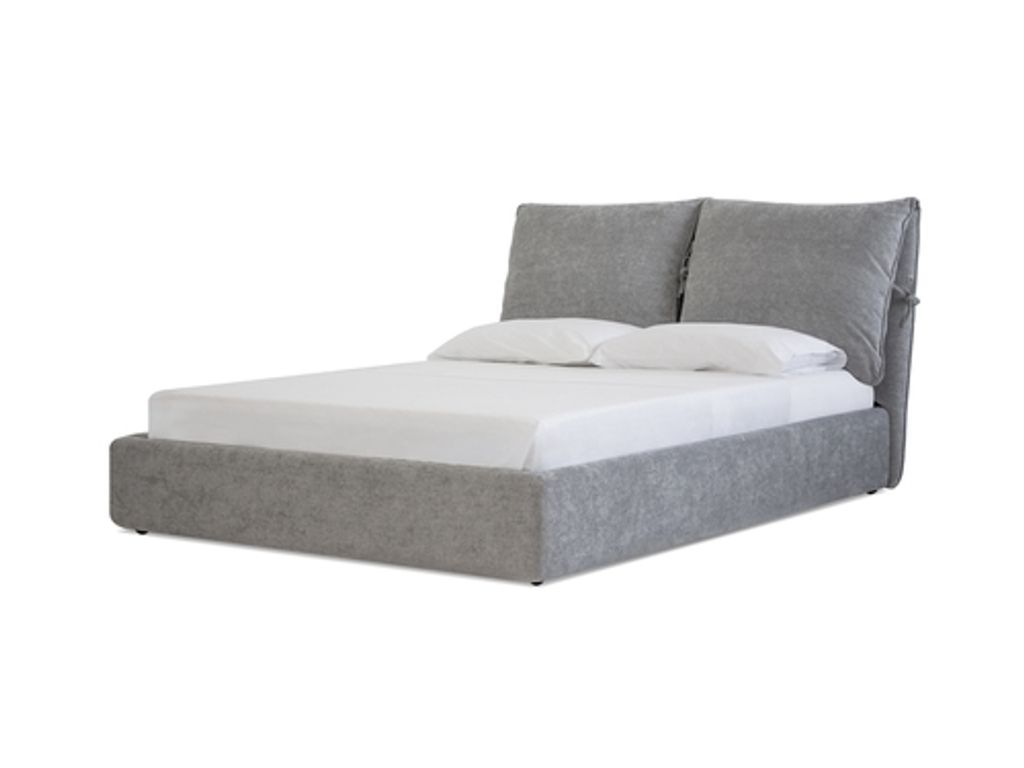 Plume Queen Bed Heather Grey Chenille