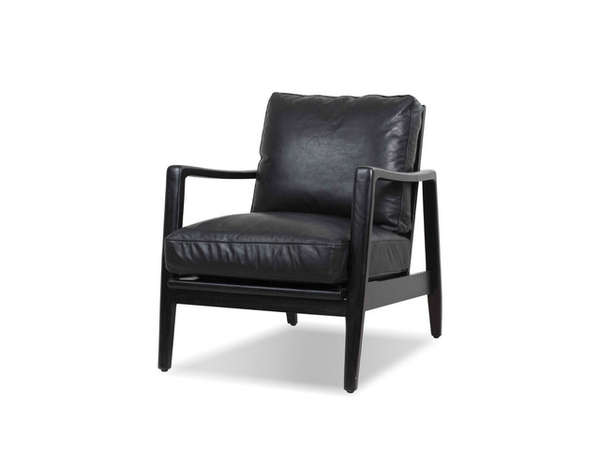 Lounge Chair Black Leather