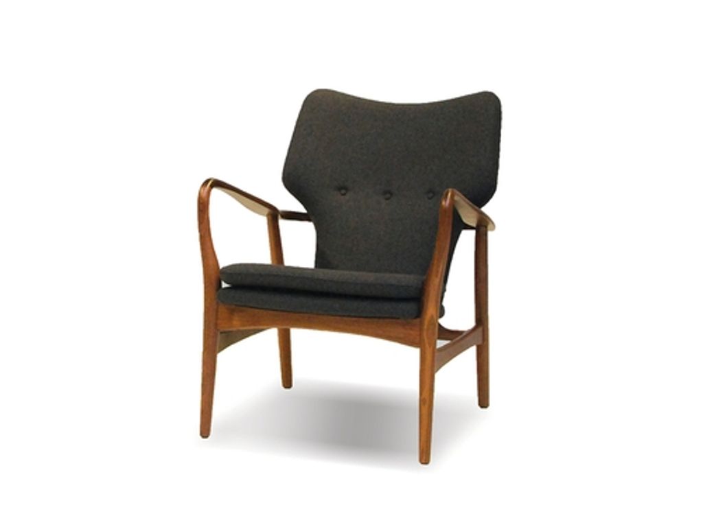 Preview image for Ingrid Lounge Chair Grey Fabric, Ash Stained In Light Walnut