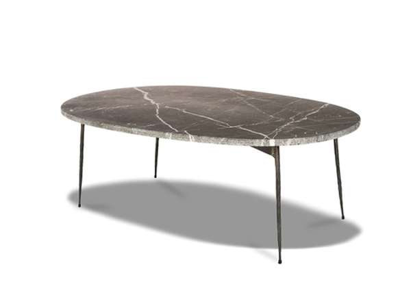 Tuk Tuk Large Coffee Table Black Spanish Nero Marble, Black Powder Coated Steel