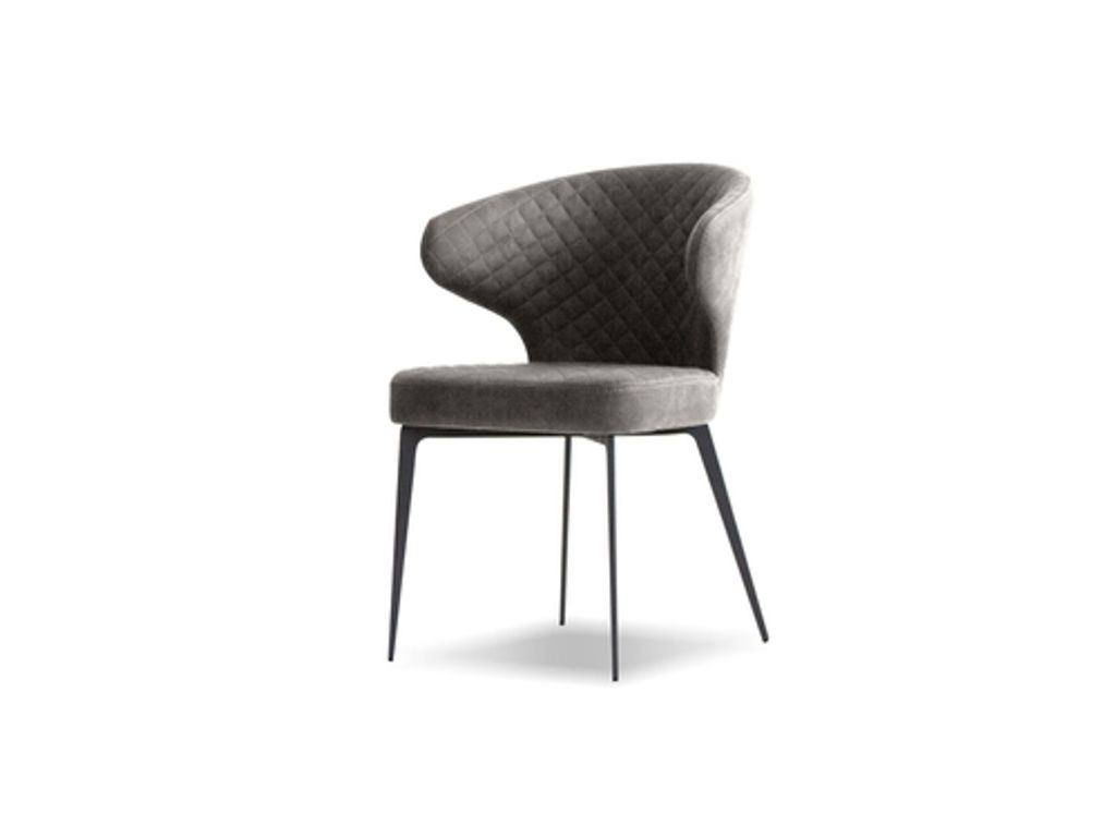 Preview image for Hug Dining Chair Fawn Fabric, Iron Painted Legs Set Of 2
