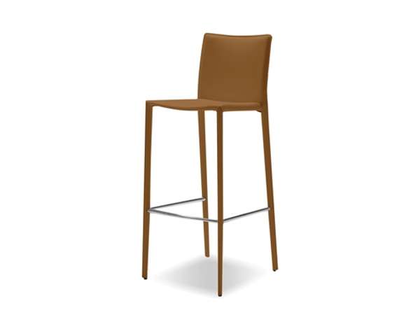 Counter Stool Caramel Full Leather Wrap Set Of 2