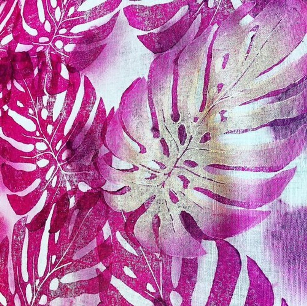 Palms — Fuschia Throw Pillow