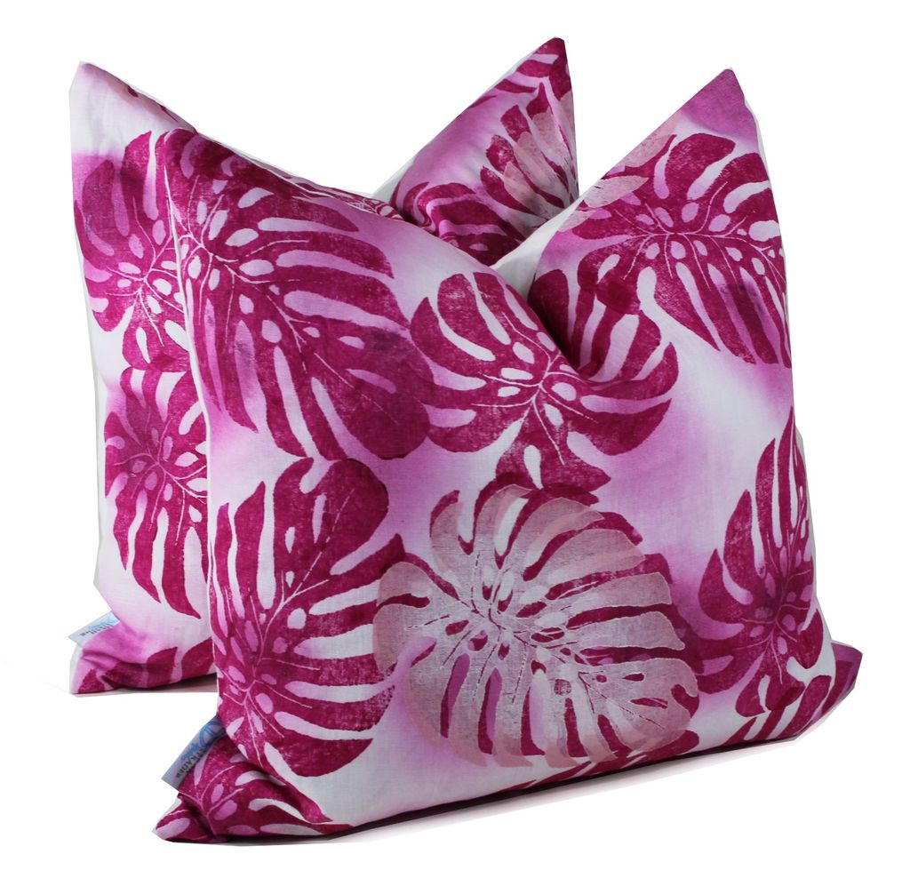 Palms — Fuschia Throw Pillow