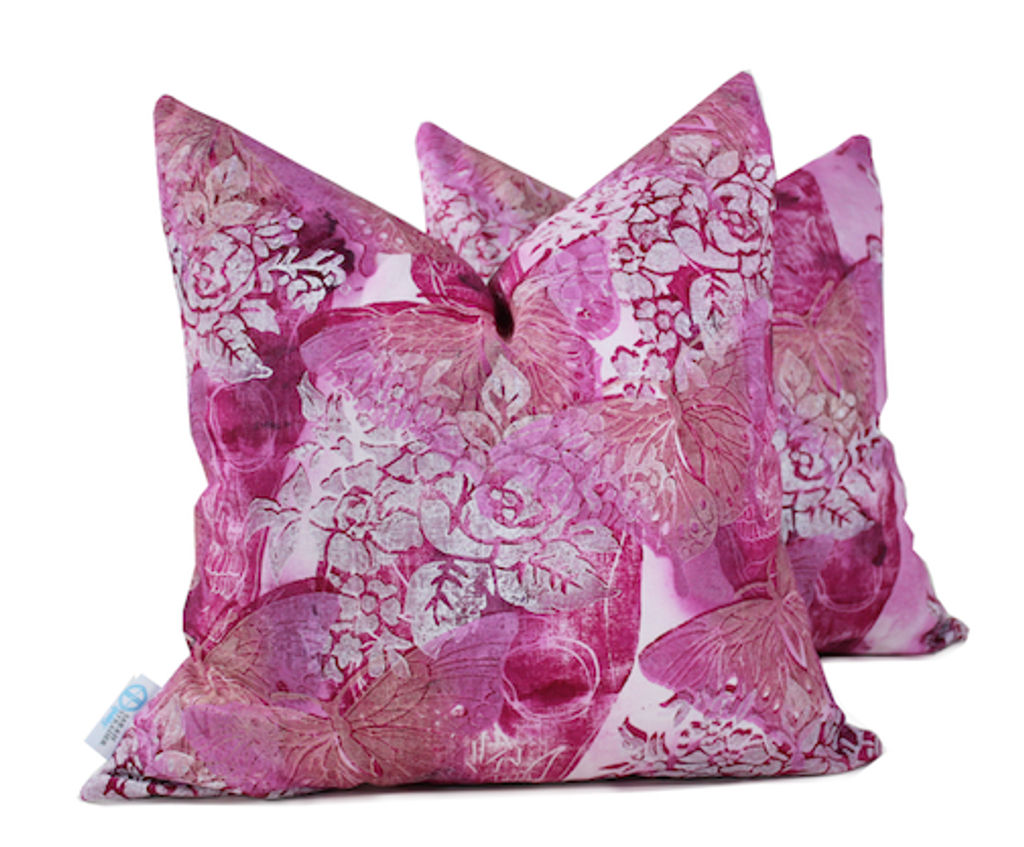 Sugar Skulls- Fuchsia  Throw Pillow
