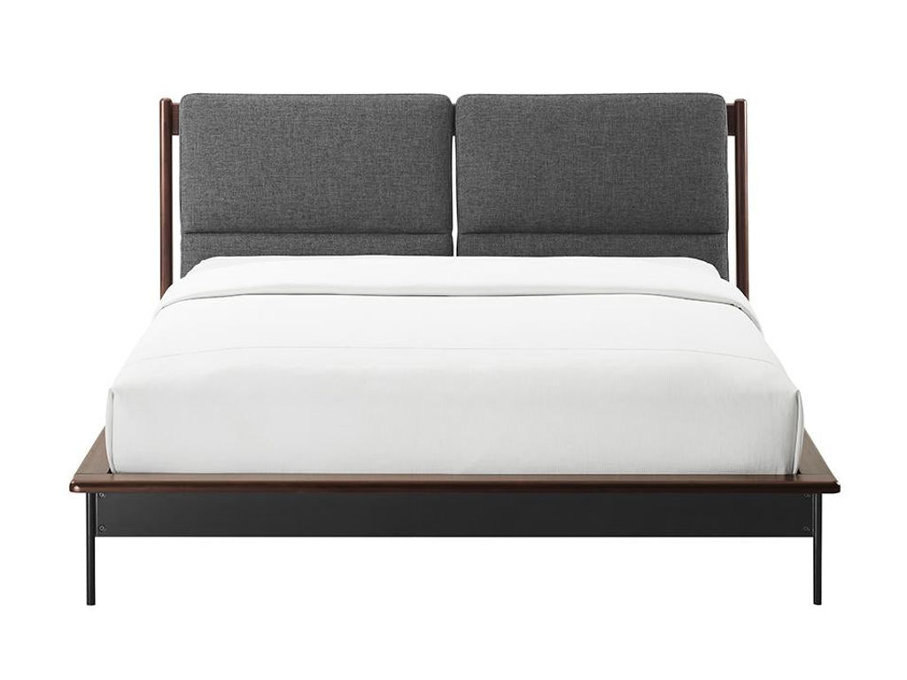 Park Avenue Queen Platform Bed With Fabric, Ruby