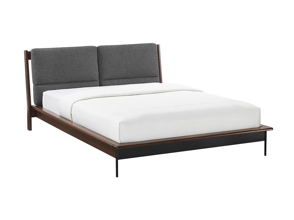 Park Avenue Queen Platform Bed With Fabric, Ruby