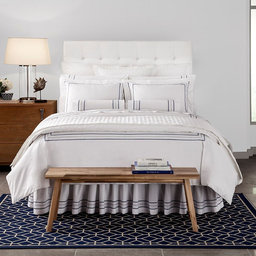 Triad Kg/Ck Flat Sheet 116" X 118", White/Incenso Lavender