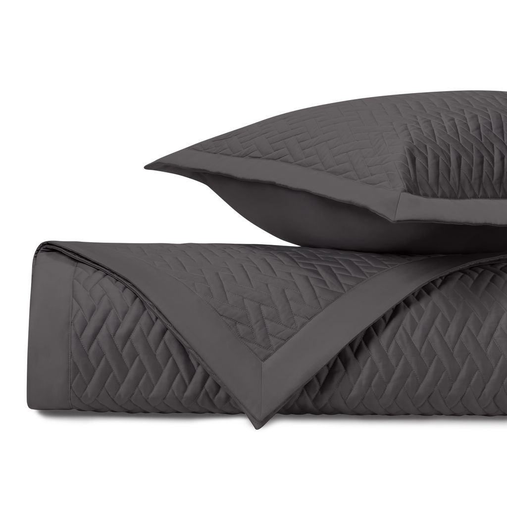 Qlt Coverlet Sets, Viscaya Qlt Kg/Ck Coverlet + 3 Eur Shams 110" X 100", 26" X 26", Grisaglia Gray