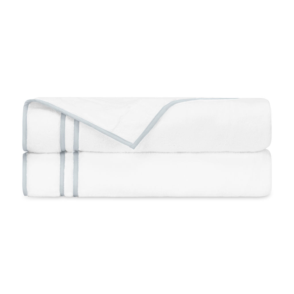 Preview image for Ribbons Bath Sheet 36" X 75", White/Blue Gray Ch