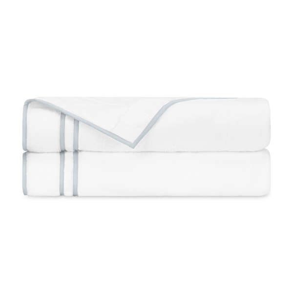 Ribbons Bath Sheet 36" X 75", White/Blue Gray