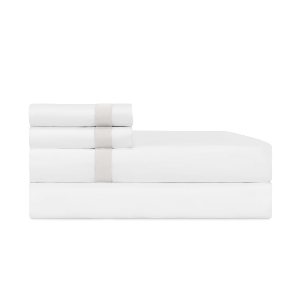Fino Ck 3-Piece Sheet Set - White / Oyster