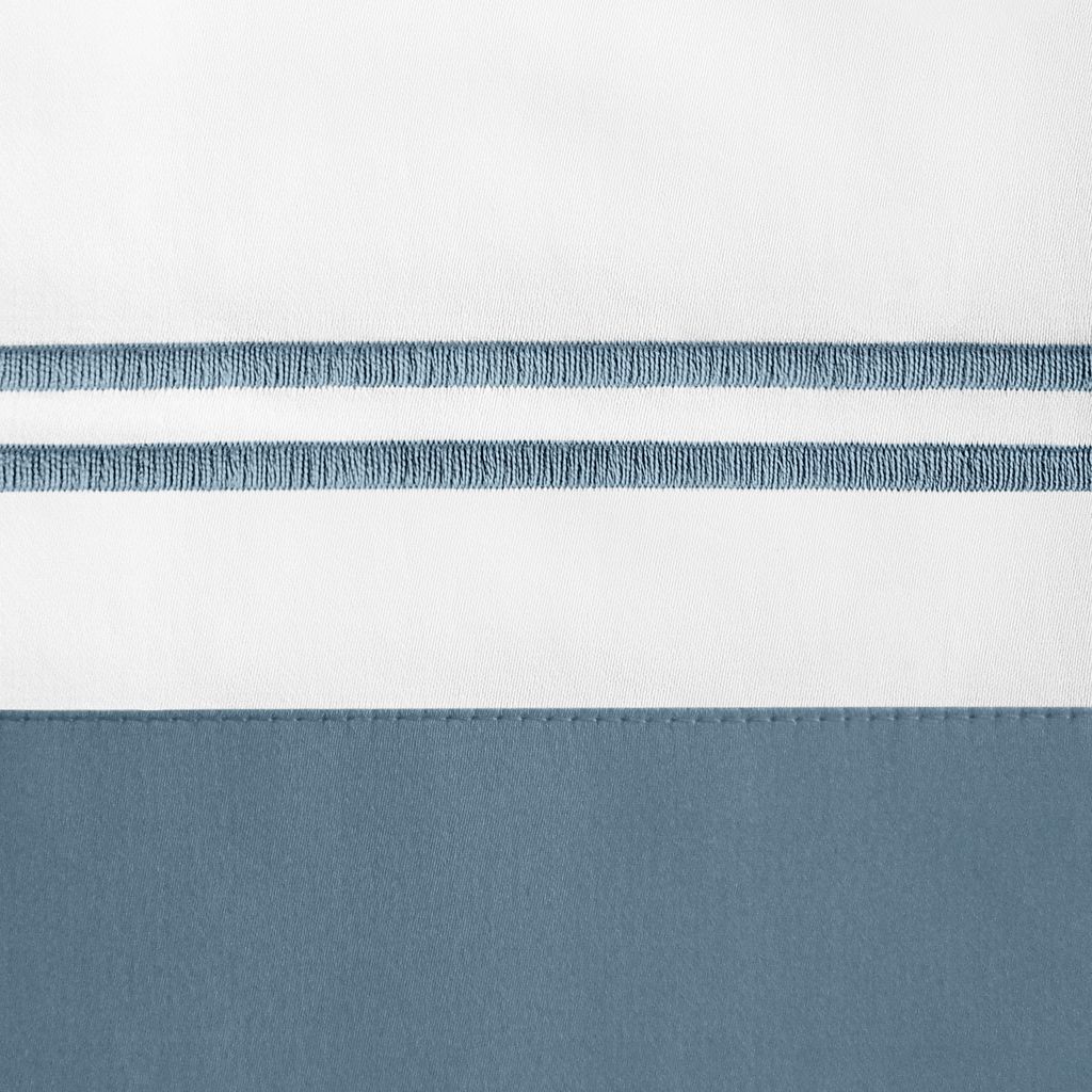 Marco Tw 3-Piece Sheet Set - White / Slate Blue