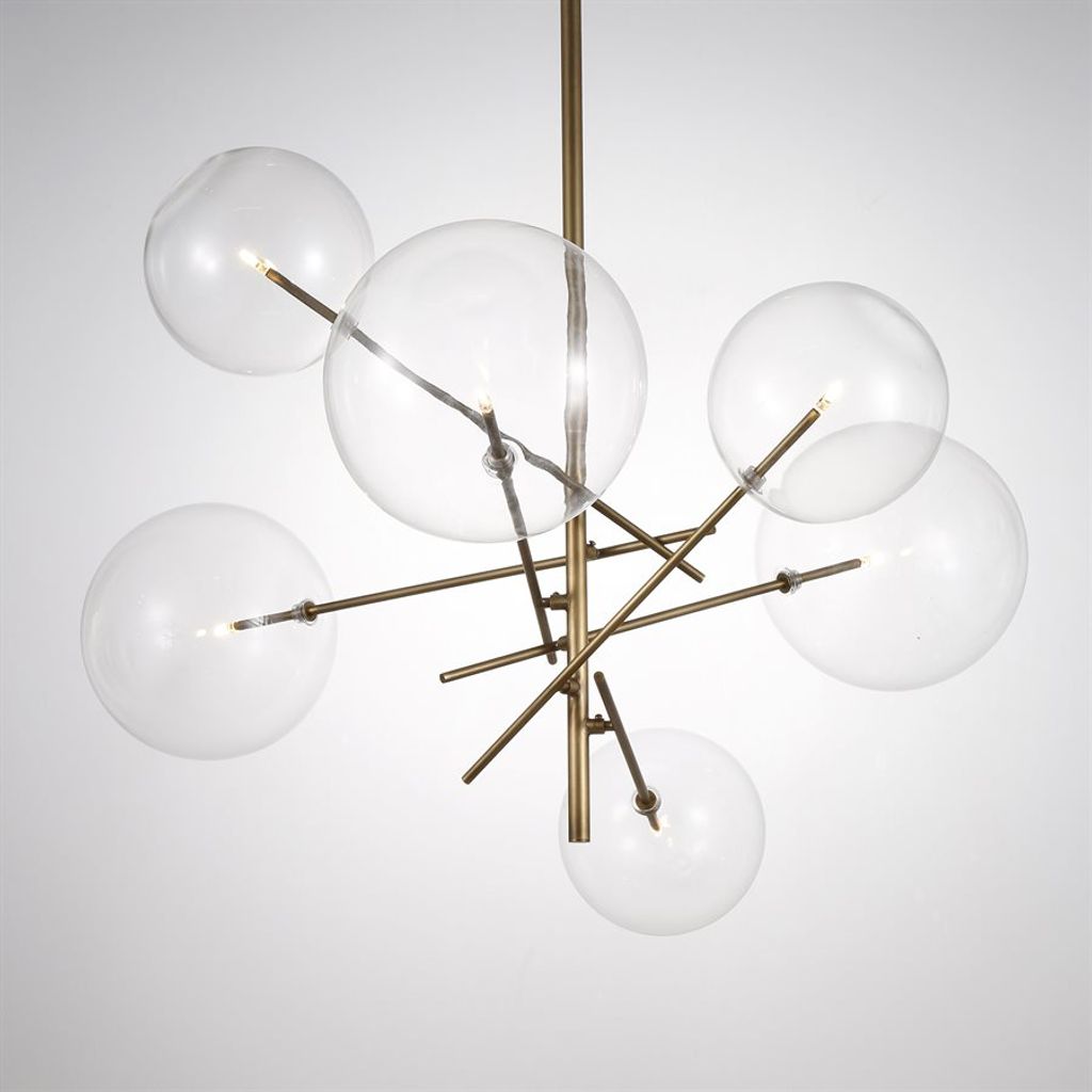 Preview image for 6 Light Chandelier In Antique Brass Finish