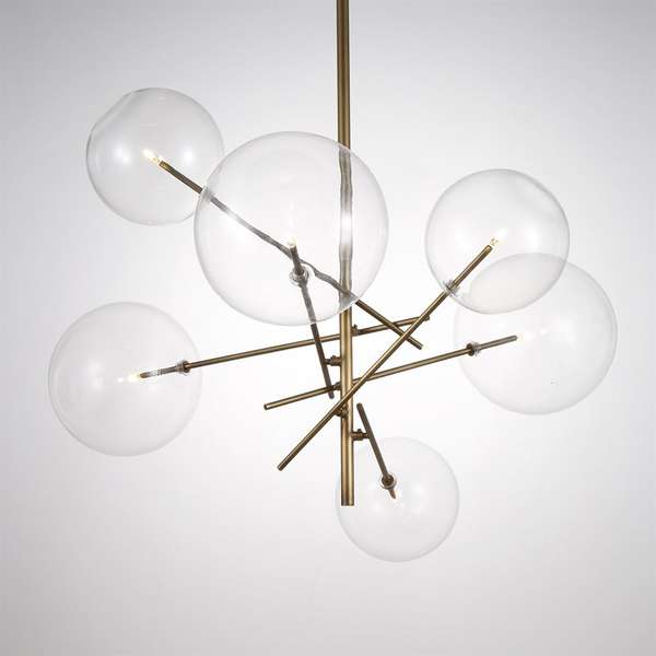 6 Light Chandelier In Antique Brass Finish