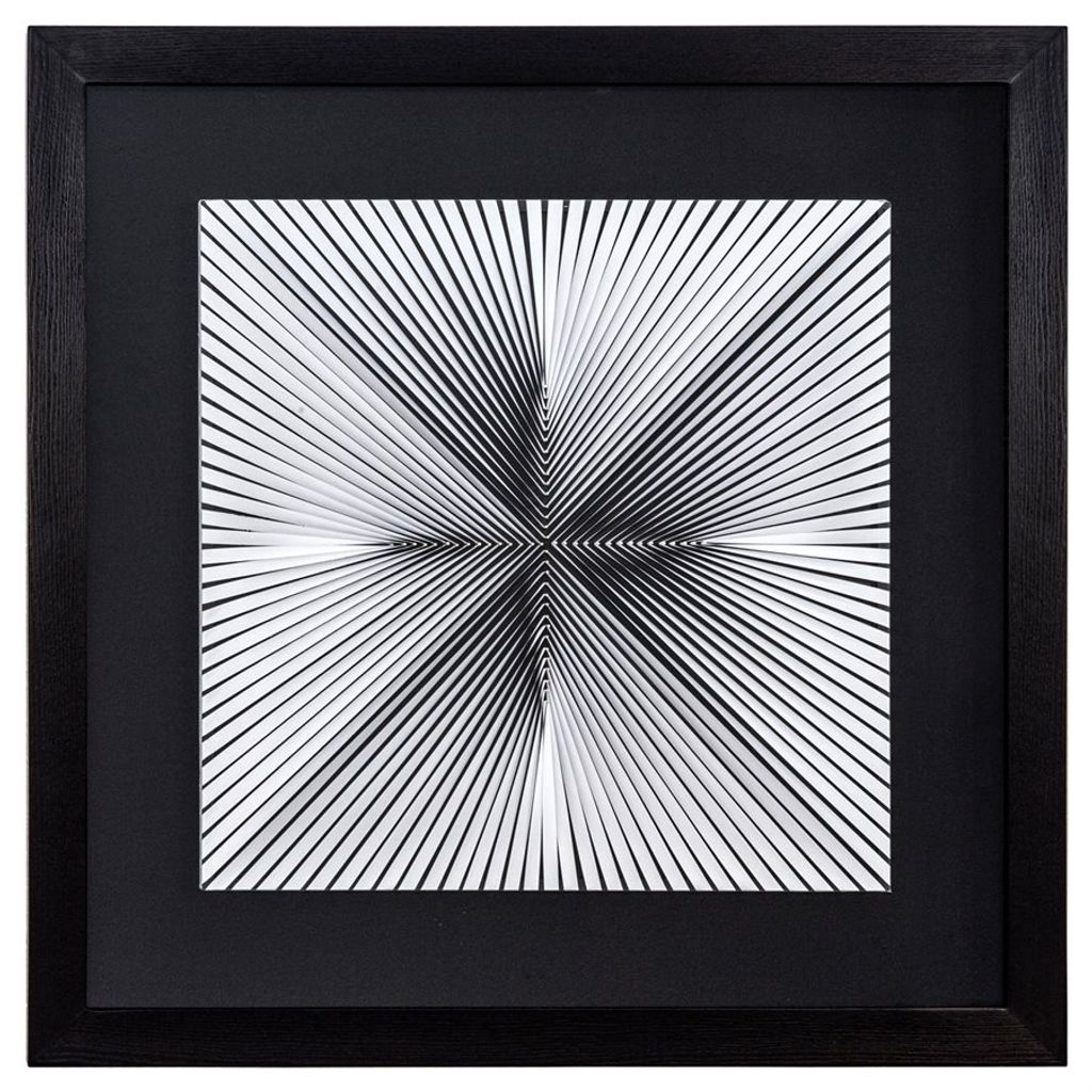 'Optical Illusion I' - 35"X35", Mixed Media Shadowbox, Framed Under Glass