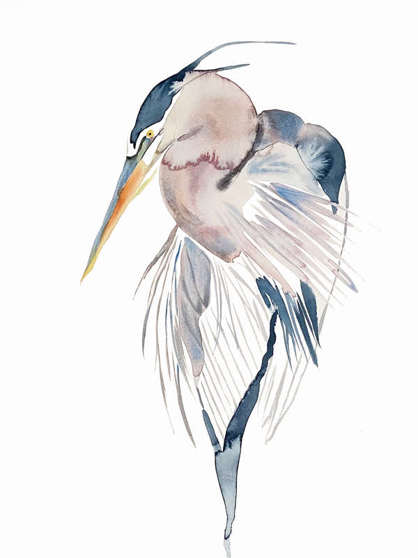 Heron No. 12 By Elizabeth Becker 17.25"X21.25"