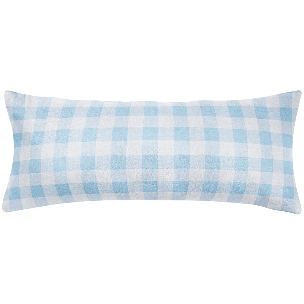 Gingham Blue 14X36 Decorative Pillow