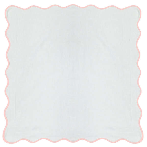 Scalloped Euro Sham, Pink/White