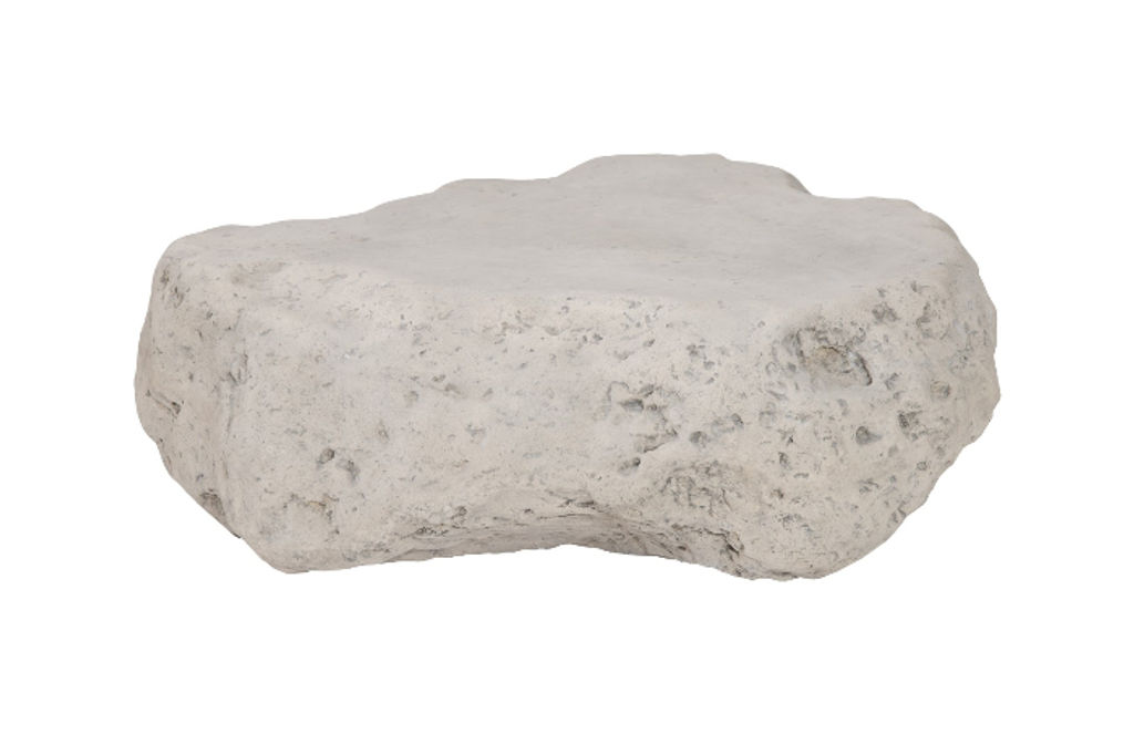 Cast Boulder Coffee Table, Roman Stone, Sm