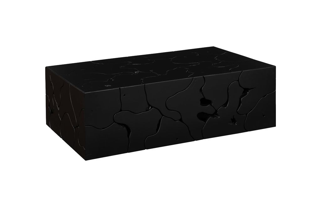 Teak Slice Coffee Table Rectangle, Black