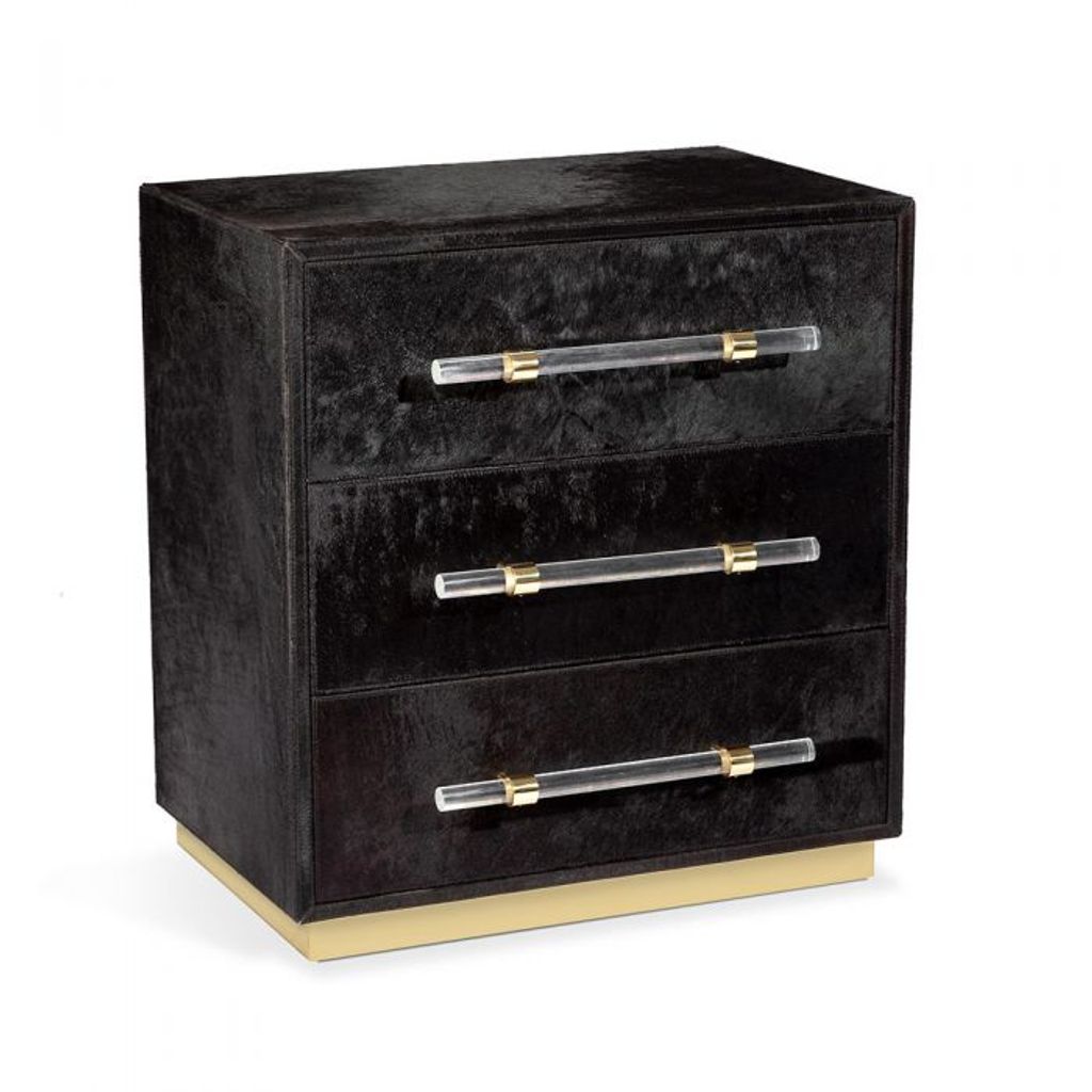 Preview image for Cassian 3 Drawer Chest - Black/Brass