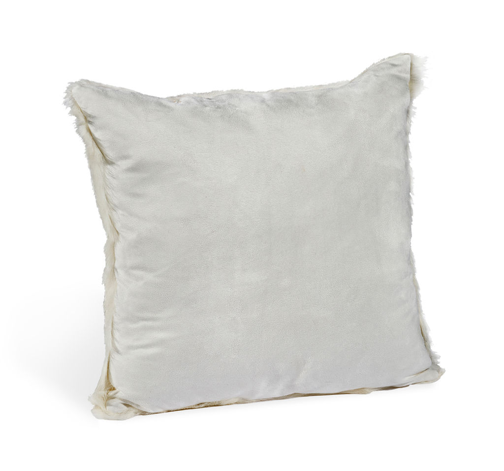 Goat Skin Square Pillow - Ivory