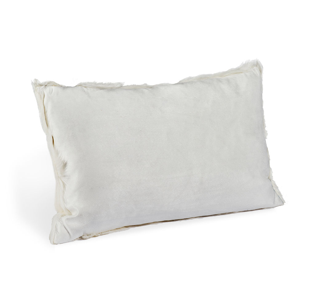 Goat Skin Bolster Pillow - Ivory