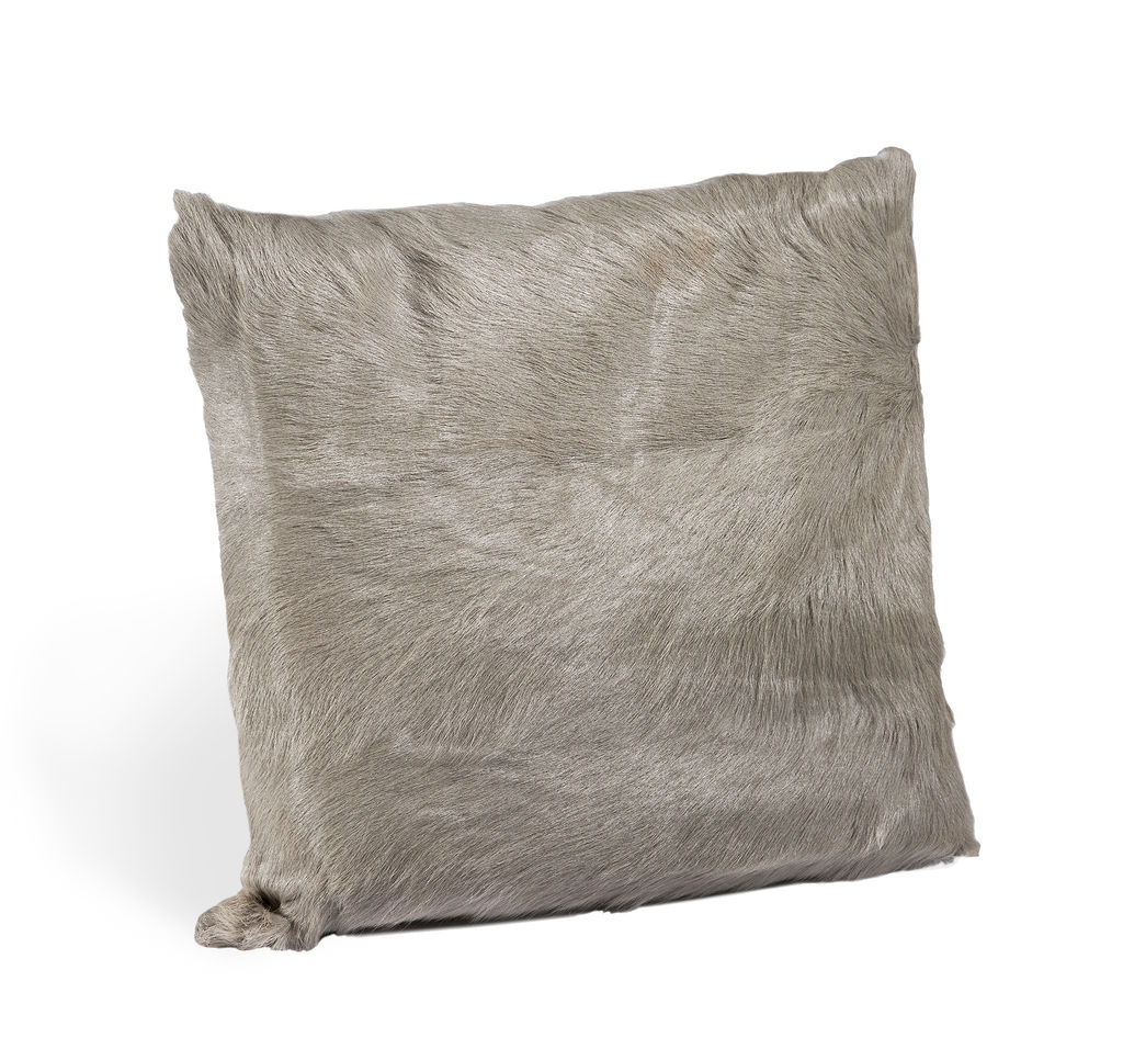 Goat Skin Square Pillow - Grey