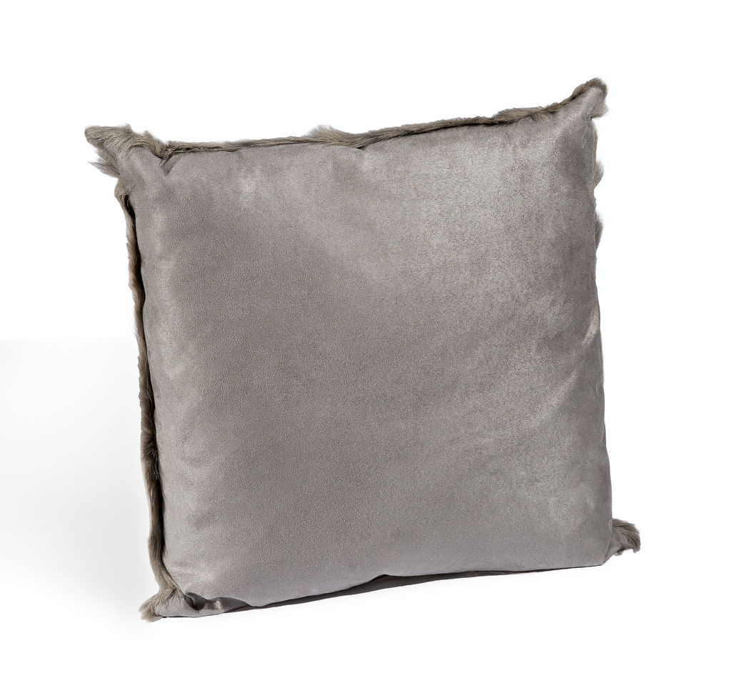 Goat Skin Square Pillow - Grey