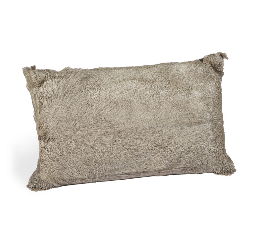 Goat Skin Bolster Pillow - Grey