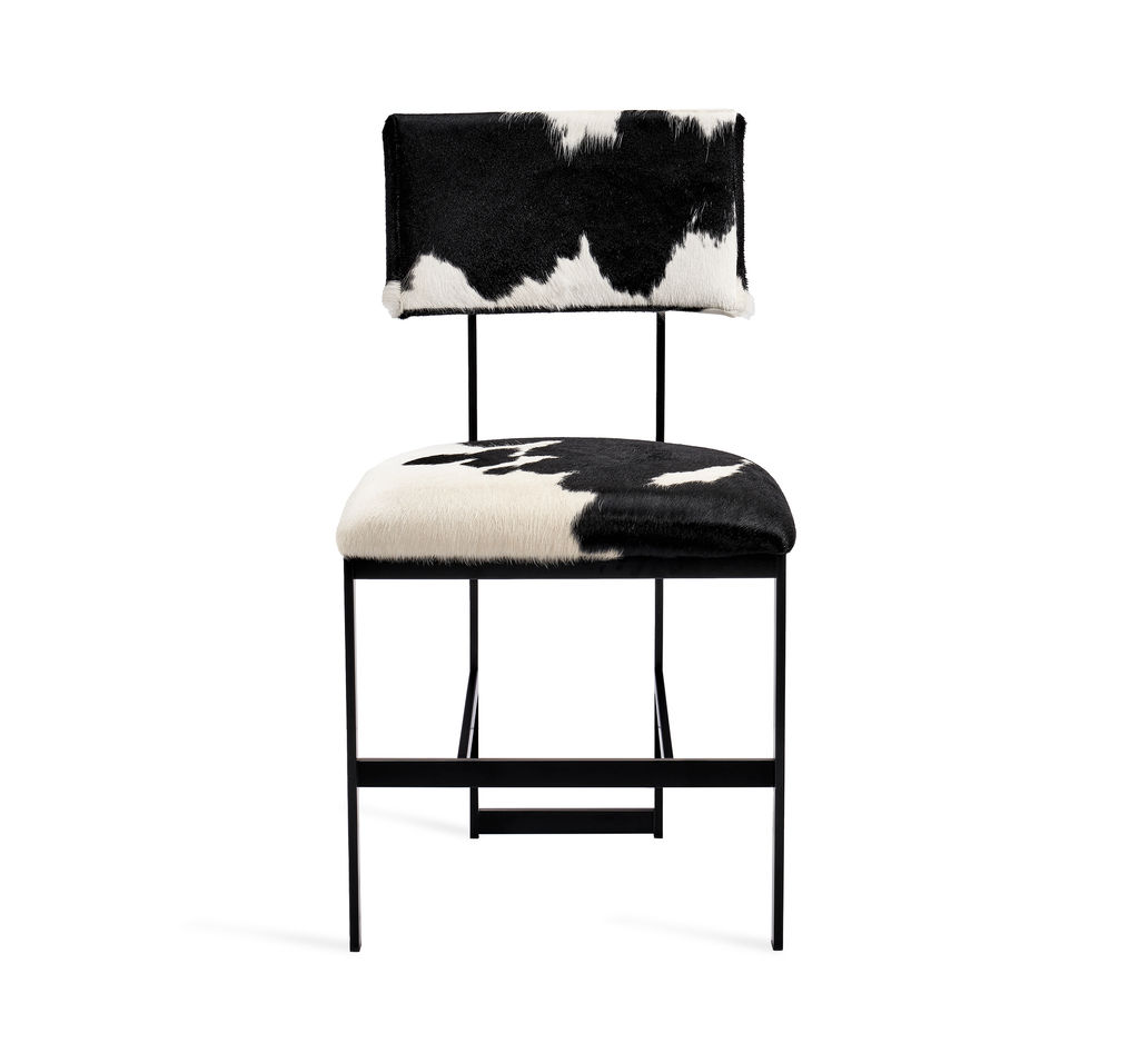 Black and White Hide Dining Chair - Spotted Hide