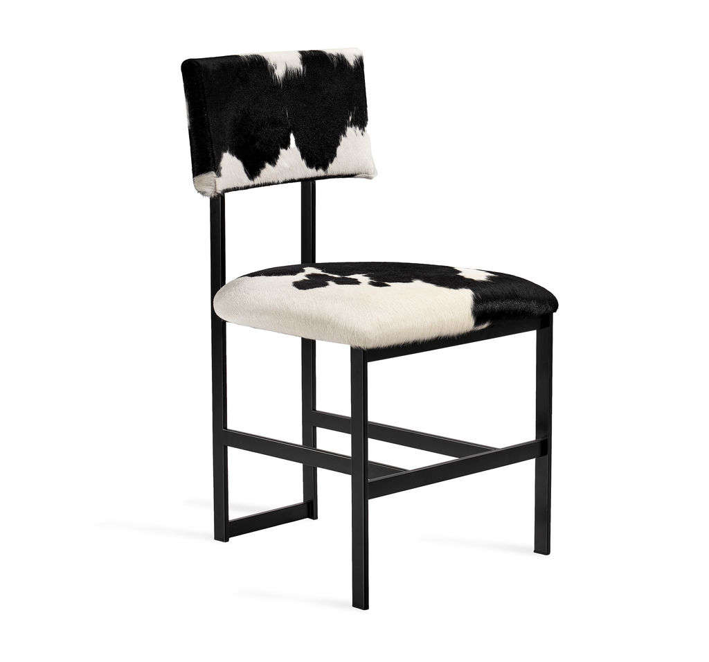 Black and White Hide Dining Chair - Spotted Hide