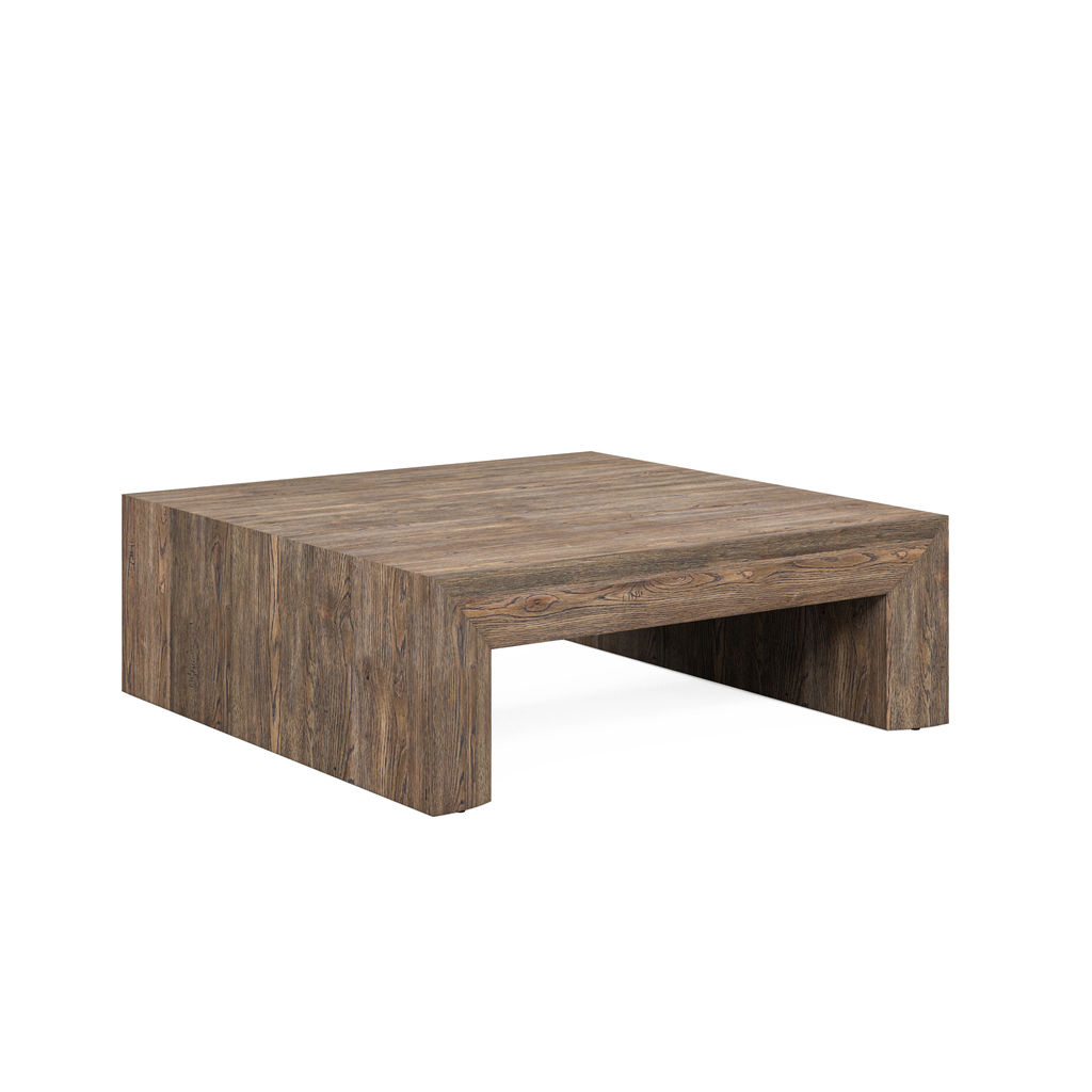 Preview image for Rustic Square Coffee Table Solid Ash Wood & Knotty Oak Veneer 40 inch