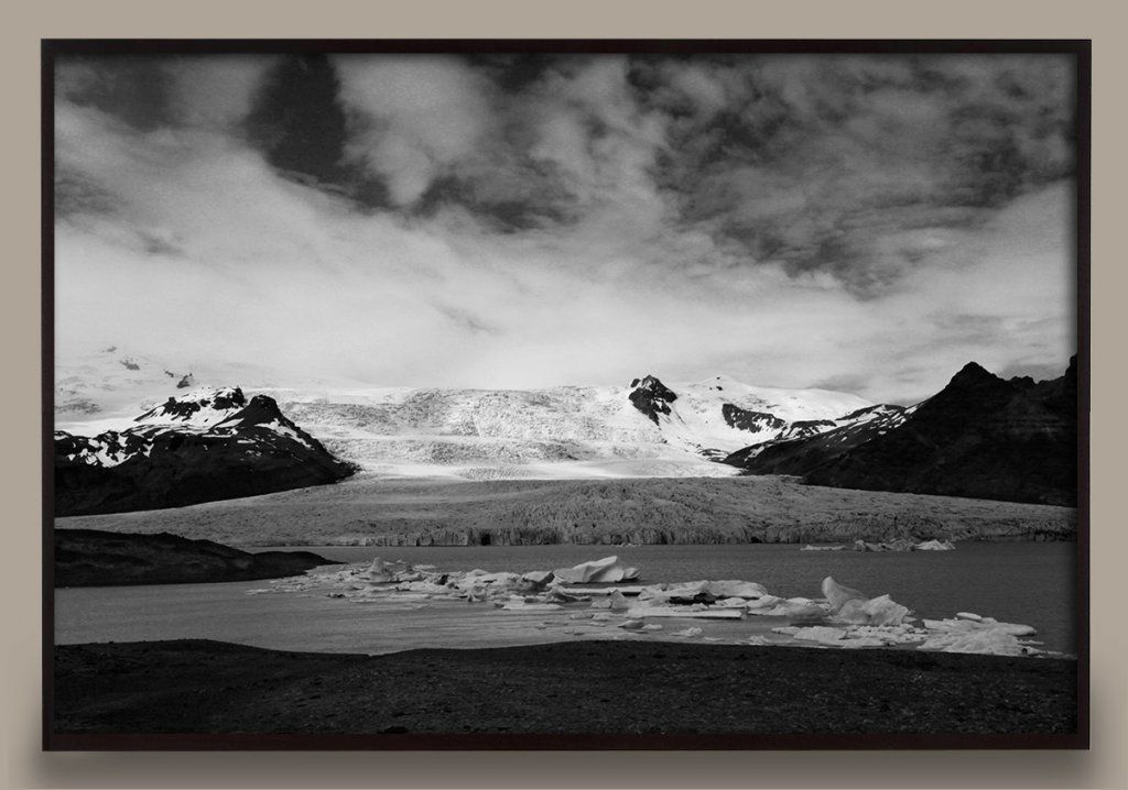 Iceland #21 - 30" X 20" (32" X 22" Framed), Black