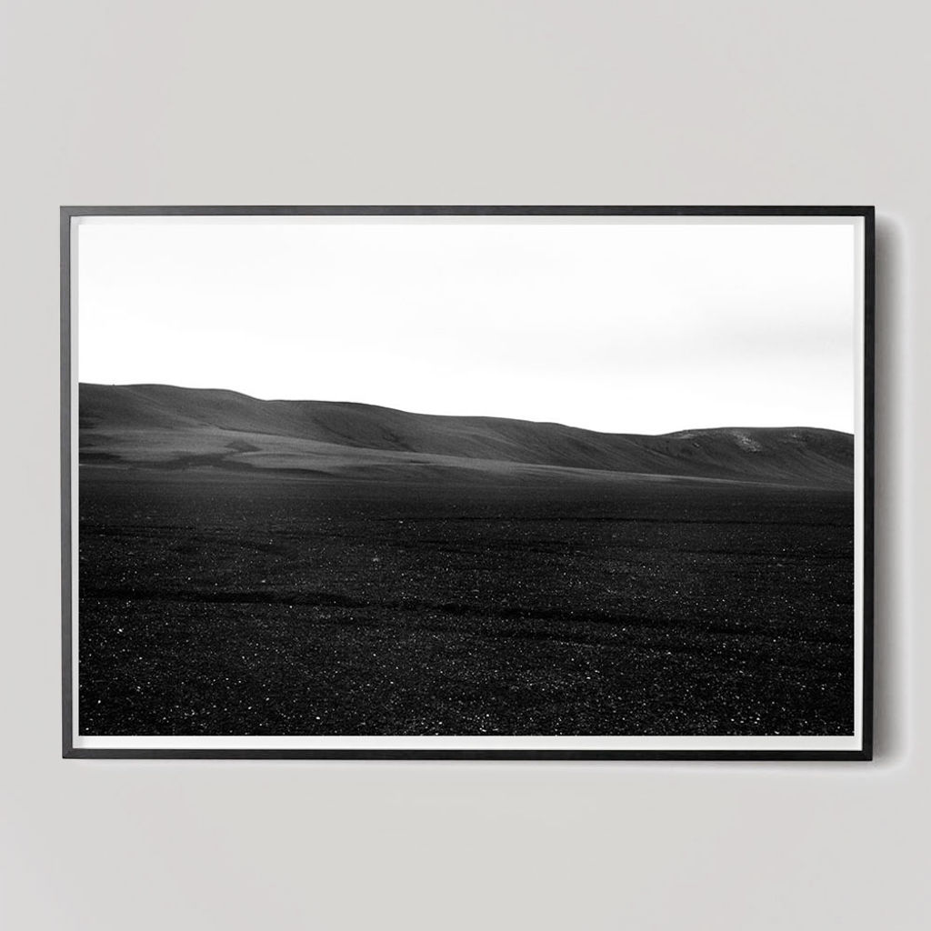 Black Sands - 48" X 32" (48" X 32" Framed), Black
