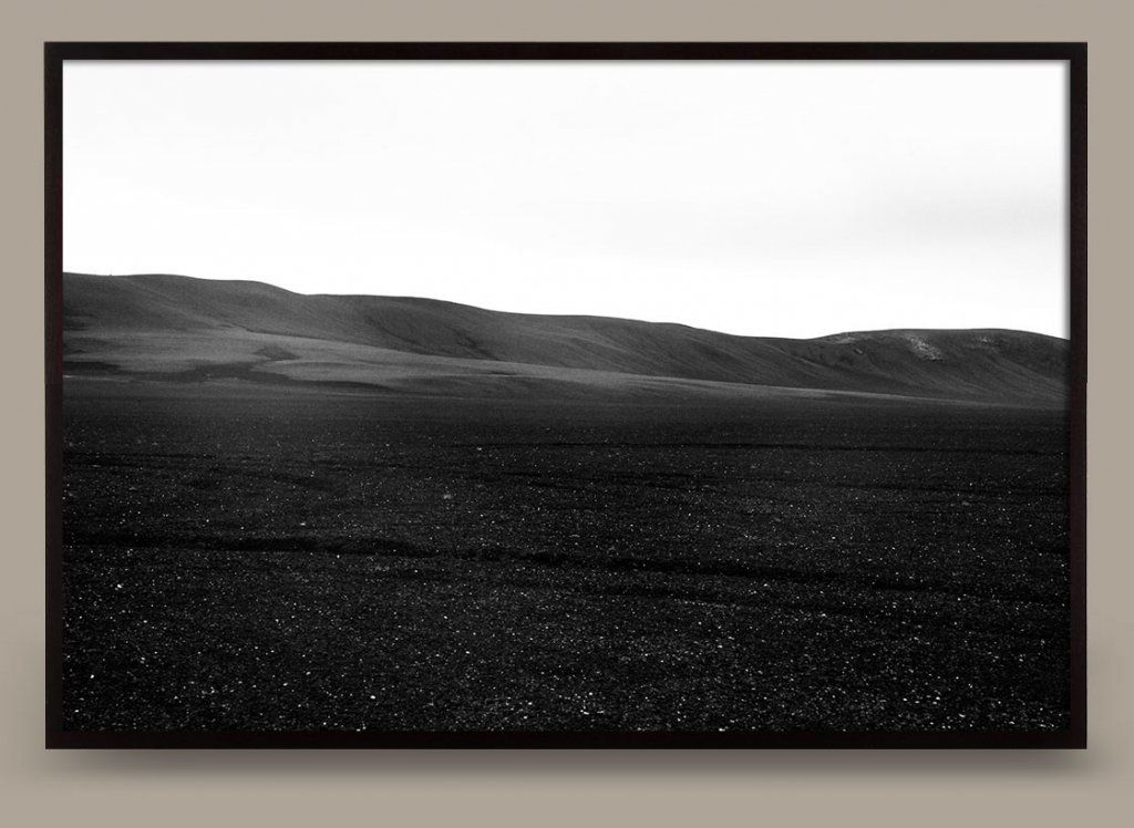 Black Sands - 48" X 32" (48" X 32" Framed), Black