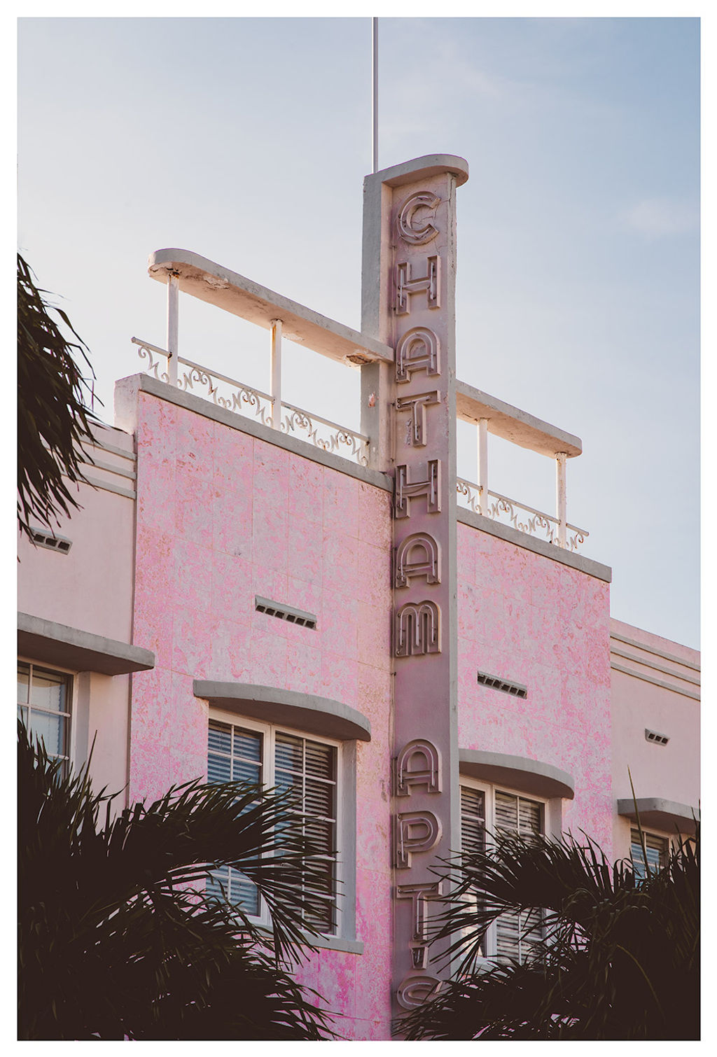 Pink Chatham - 30" X 20" (32" X 22" Framed), White