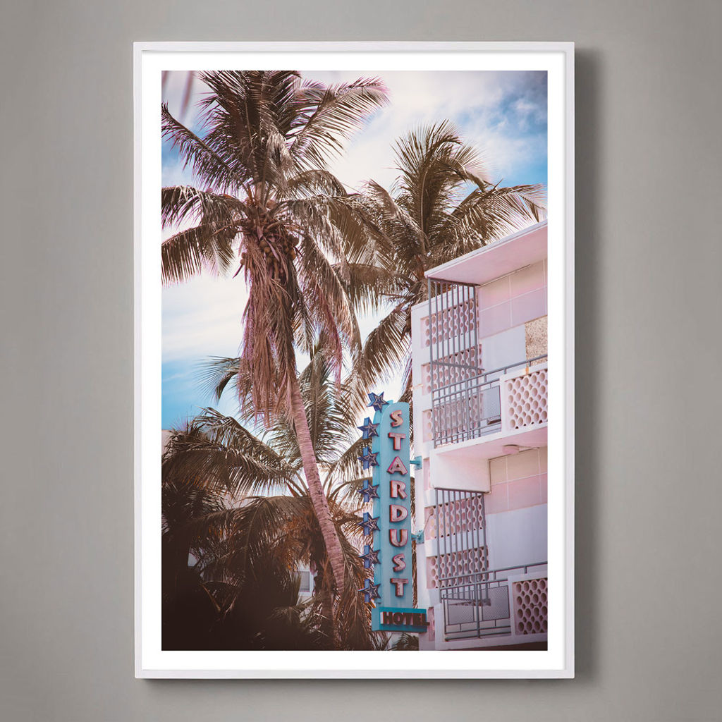 Pink Stardust - 30" X 20" (32" X 22" Framed), White